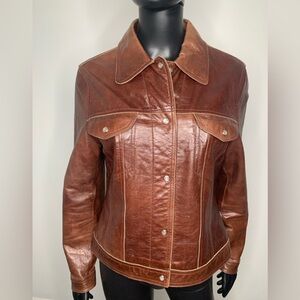 Oakwood Classic Elegant Brown Leather Women's Jacket